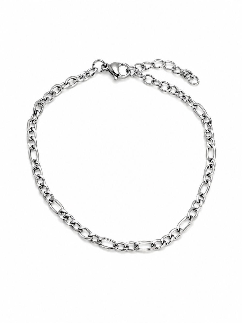 2mm | Silver | Figaro Chain Bracelet